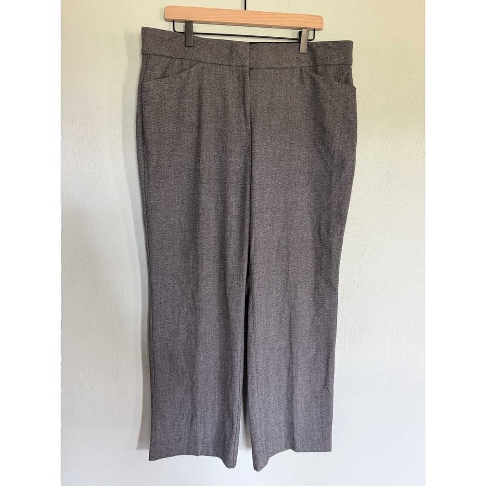 Dana Buchman gray dress pants tailored trousers heathered weave straight leg 16